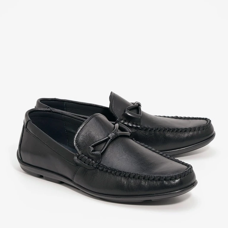 נעלי מוקסין לגברים  קולג 185653 שחור