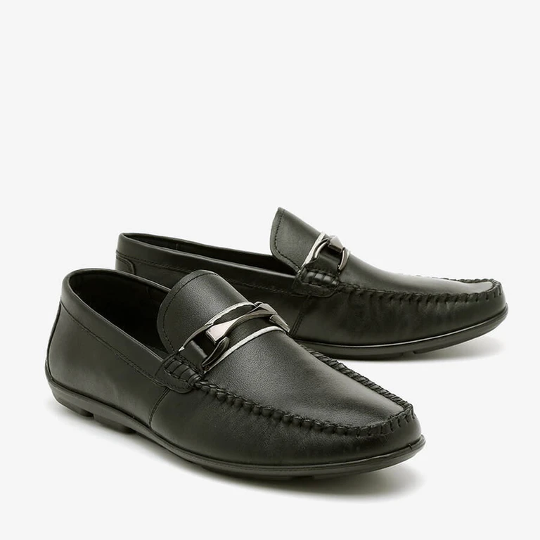 נעלי מוקסין לגברים קולג 185657 שחור