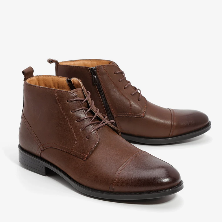 מגף עור מידה גדולה M182271 חום