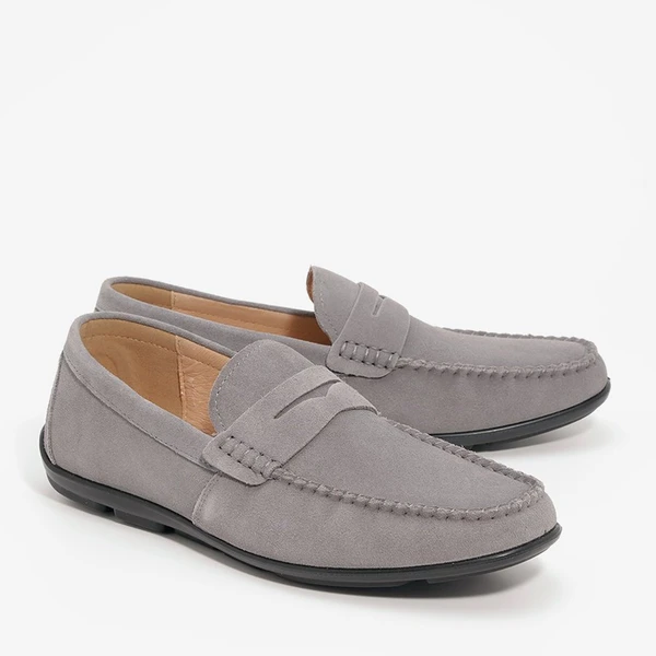 נעלי מוקסין לגברים 185651S אפור