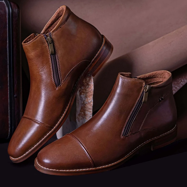 מגף לגבר עור מידה גדולה SY19 חום