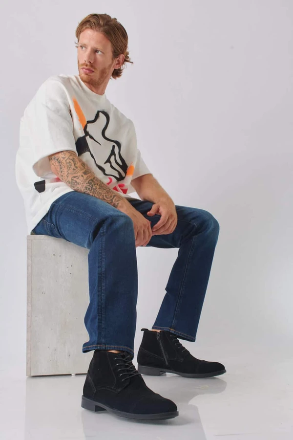 מגף לגבר זמש מידה גדולה M182271S שחור