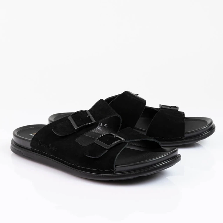 כפכפים לגברים זמש שחור 80032