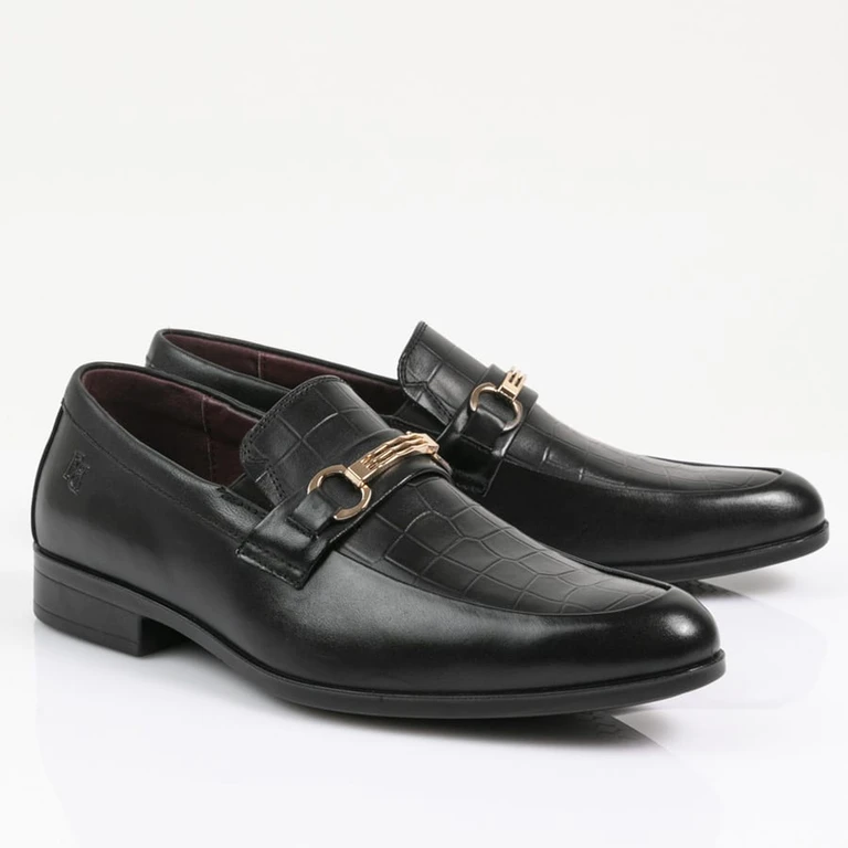 נעלי אלגנט לנוער נעלי סירה קרוקו מידות קטנות 1912543B שחור