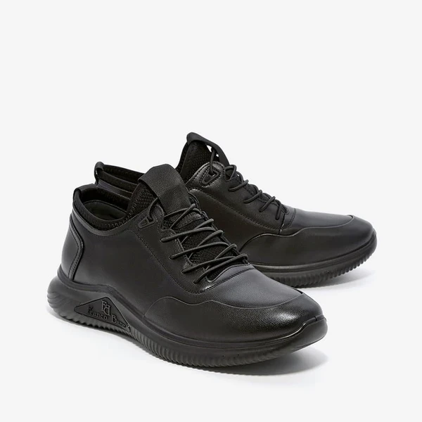 נעלי ספורט לגברים אלגנט 2967 עור שחור