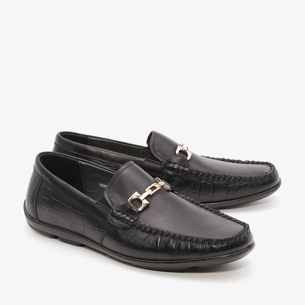 נעלי מוקסין לגברים אבזם 1856532 שחור