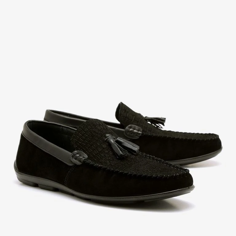 מוקסין עור זמש פפיון נחש-L שחור